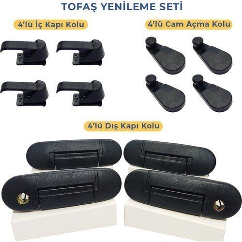 DOĞAN KARTAL ŞAHİN MURAT 131 KAPI VE CAM KOLLARI 12'Lİ SET SET