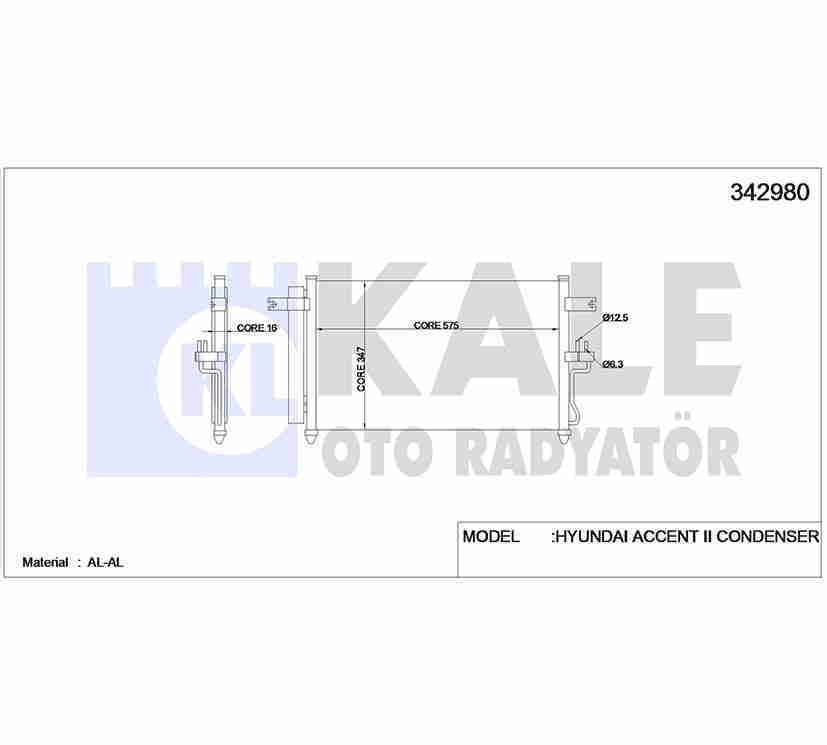 Radyatör Klima Accent 03-06 1.5 Dizel 3Cyl 9760625800