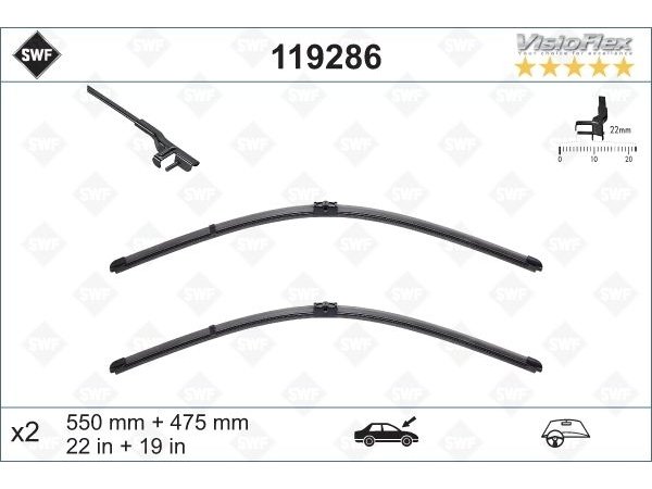 Silecek X204 Ön (Set) 55/47.5cm - 119286
