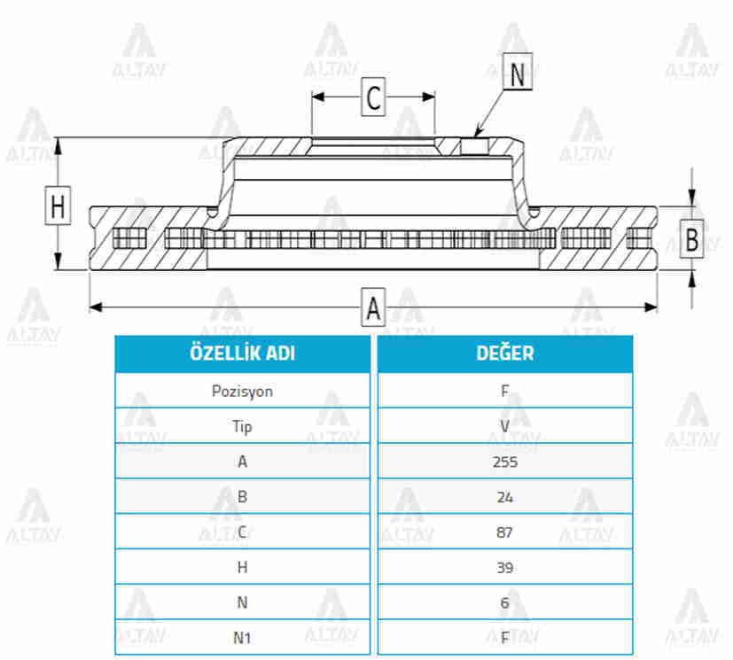 Fren Diski L-200 00-06 / Ön Havalı 254-6 Mb950958