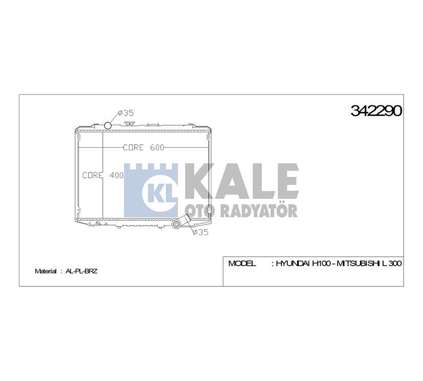 Radyatör Su H-100 Minibüs 97-06 / L-300 90-08 26Mm (Mt) Brazıng 2530043820