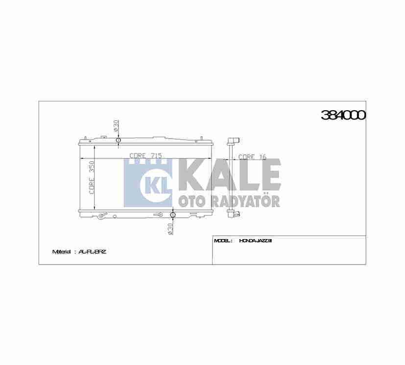 Radyatör Su Jazz 09-15 350X715X16 (At) Brazıng 19010Rb0004