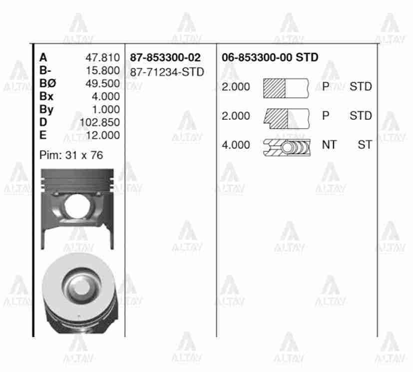 Segman D-Max 2.5 4Ja1-Tc 93.00Mm Std