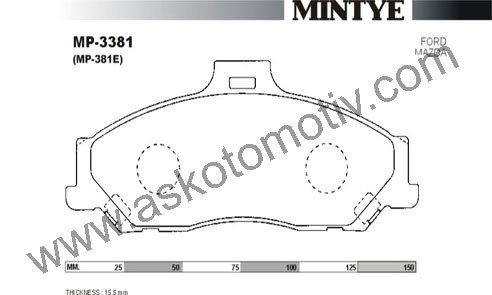 On Fren Balata - B2500 4Wd 01>03/Bt50 06>11 Mp3381