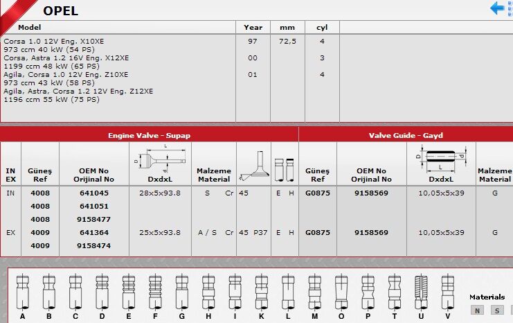 SİBOP TAKIMI 4008 4009 IN 8 E8 CORSA 1.2 16V