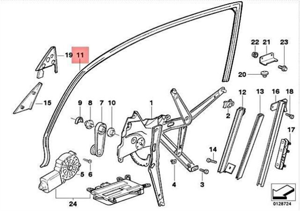 KAPI CAM DİREK FİTİLİ E36 COMPACT R BMW 51328146248