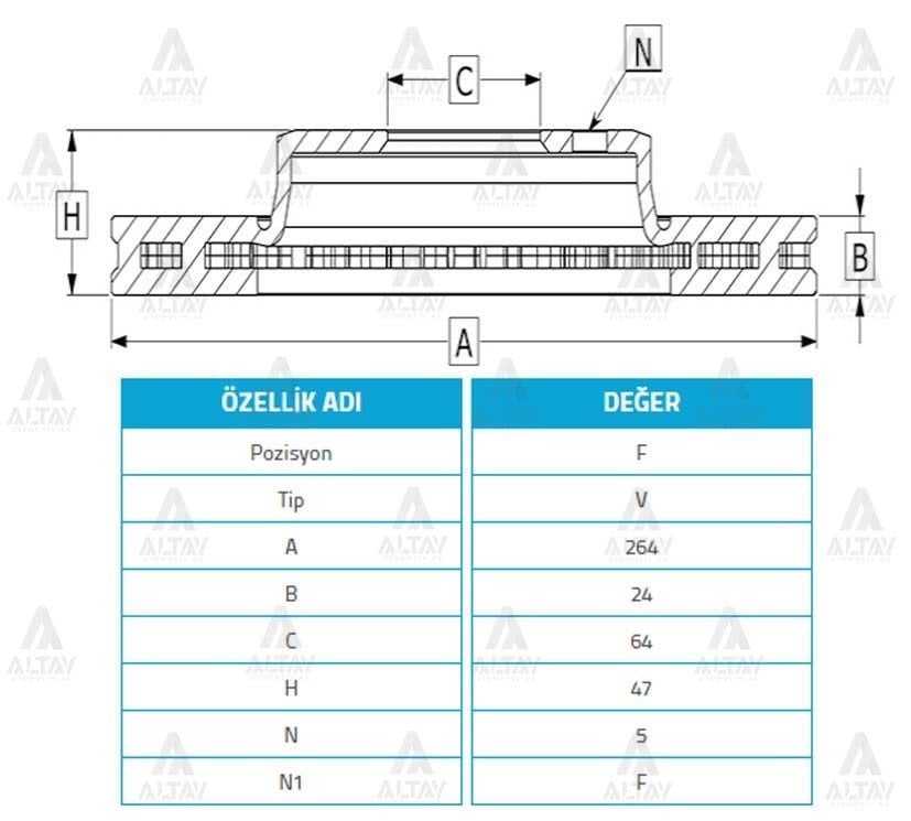 Fren Diski 626 88-92 / Ön Havalı 265-4 Gj553325Xa