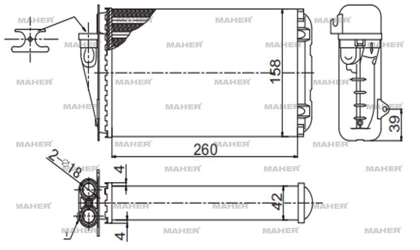 RADYATÖR KALORİFER TEMPRA  92-99 / TIPO 90-00 / ALFA 145 94-01 / ALFA 146 94-01 MEKANİK