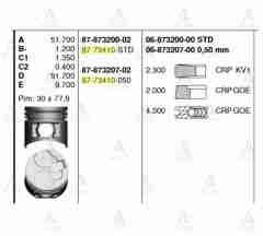 Piston Segmanlı Canter 511 / 711 4M40 0.50 8773410050