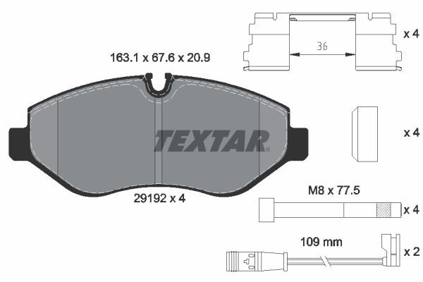 Fren Balatası Ön Balata Fişli Spr-Crafter-447 2007- - A0064208420