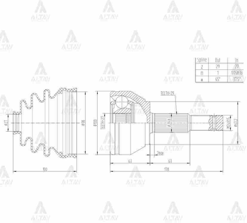 Aks Kafası Dış Navara 05-15 D40 / 4X4 29X27X67 C9211Eb30A