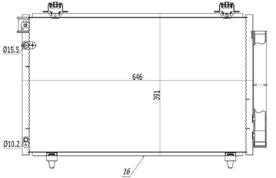 KLIMA RADYATORU COROLLA VERSO 1.6 - 1.8 BENZ / 2.0 D4D 04=>     646x391x16 88450-0F110