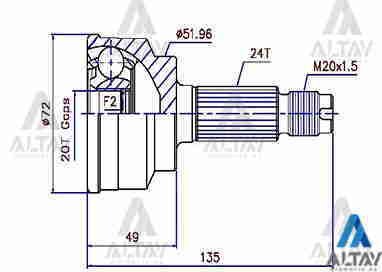 Aks Kafası Dış Prıde / 24X20X52 Kk15025600A