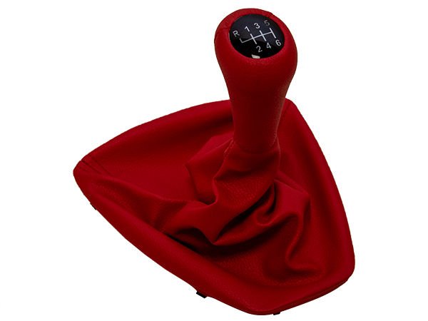 Topuzlu Vites Körüğü E90+LCI E92+LCI -6 İleri- Man.Şanz; (Kırmızı; Suni Deri) Işıklı