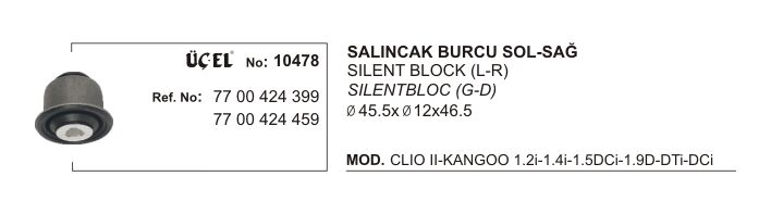 SALINCAK BURCU SAĞ SOL 10478 CLIO II KANGO 7700424399 7700424459