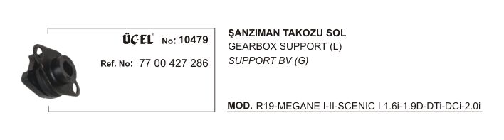 ŞANZUMAN TAKOZU SOL 10479 R19 MEGANE I II SCENIC I 7700427286