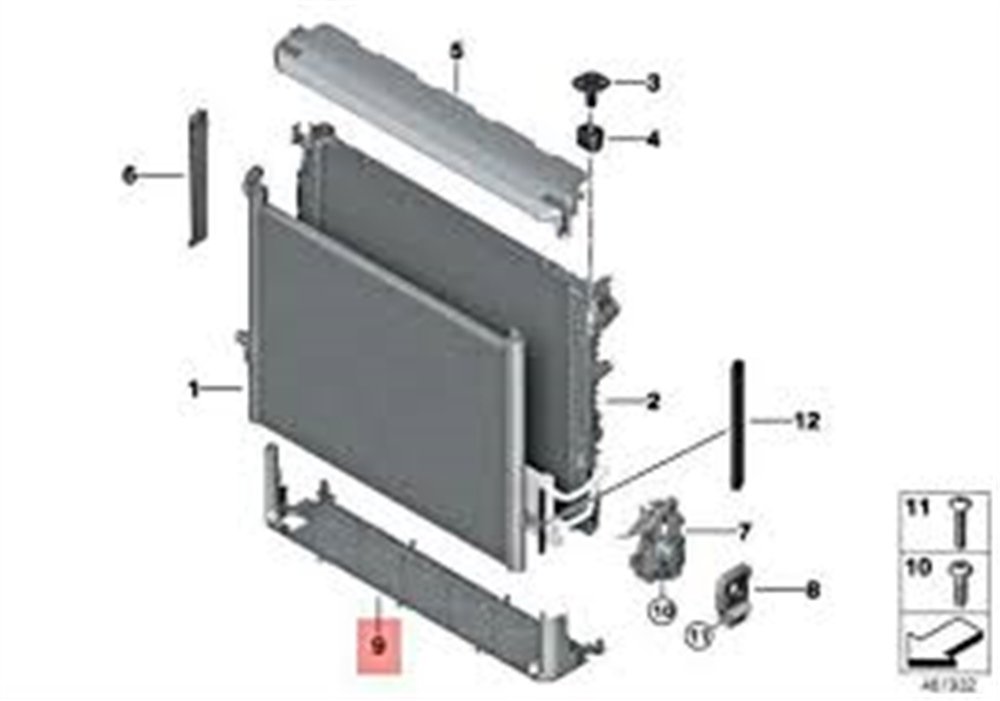 RADYATOR ALT KAPAK BMW 17118632118