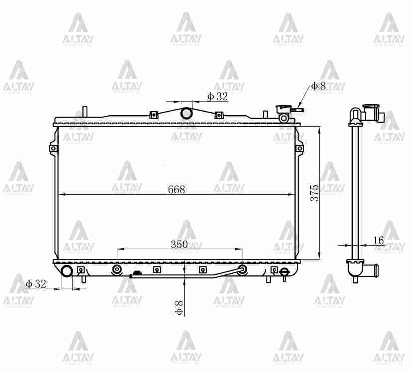 Radyatör Su Elantra  96-01 (At) 2531029750