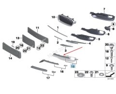 ÖN TAMPON IZGARASI KAPLAMASI R BMW 51117287852