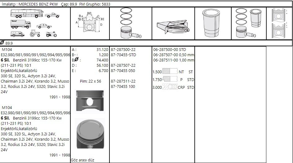 Mp_M104 E_E320-300Se_91>_89.9+1.0 Piston