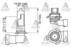 AMPÜL ECO HB4 9006 12V 51W FAR AMPÜLÜ SOKETLİ