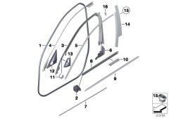 KAPI CAM ÇITASI ÜST F10 SOL BMW 51337392173