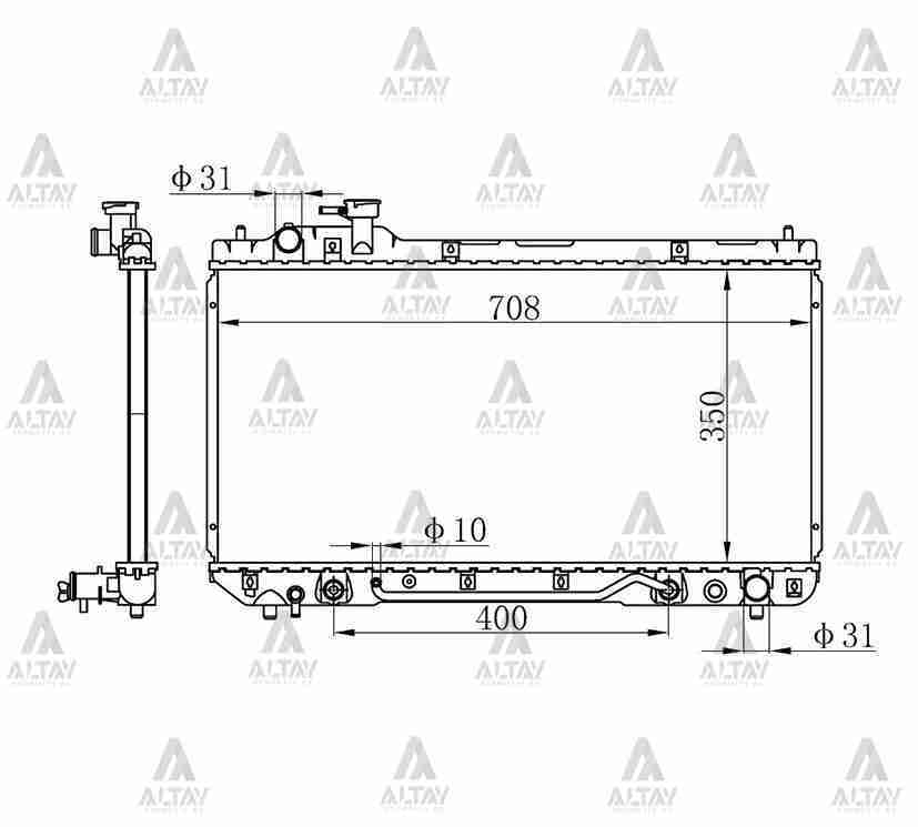 Radyatör Su Rav-4  94-00 2.0 Benzinli 22Mm (At) 164007A480