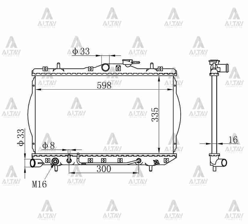 Radyatör Su Accent  95-00 1.3 Müşür Delikli (At) 2531022050