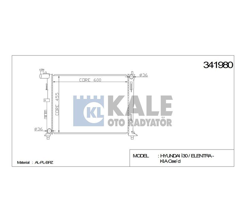 Radyatör Su I-30 07-11 / Ceed 08-11 - 1.4 1.6 Benzinli 16Mm (Mt) Brazıng 253101H000
