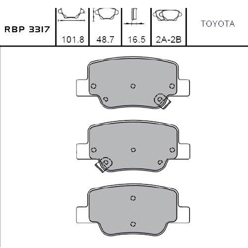 Arka Fren Balata - Toyota:Verso 09- Rbp3317