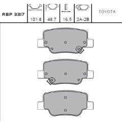 Arka Fren Balata - Toyota:Verso 09- Rbp3317