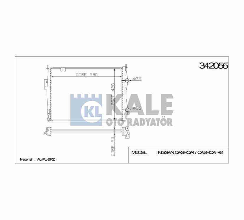 Radyatör Su Qashqaı 07-13 / Qashqaı+2 1.6 - 2.0 Benzinli 26Mm (At/Mt) Brazıng 21400Jd20B