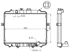 SU RADYATORU H100 MIN. / H100 KMY 97-04 / L300    400x568x22 25300-43820 - 25310-4B001 - 25300-4B001 - 25300-4B000