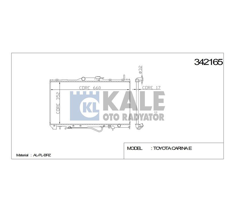 Radyatör Su Corona  92-95 / Carına  96-97 (At) Brazıng
