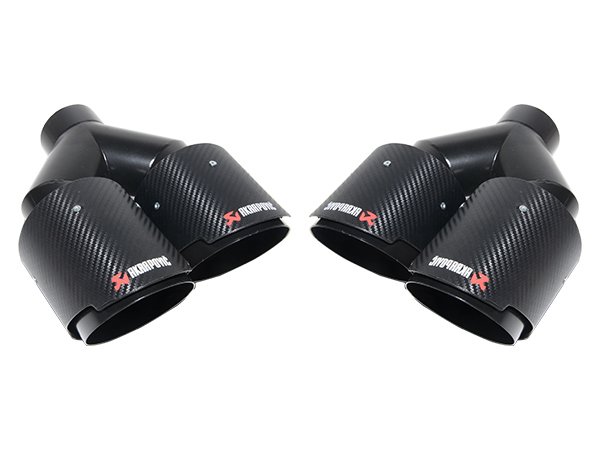 Egzoz Ucu Universal (Çiftli); 76mm (Siyah) OEM-Kalite -AKRAPOVIC- - ---