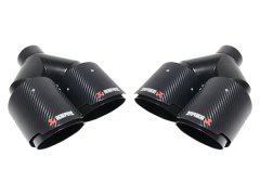 Egzoz Ucu Universal (Çiftli); 76mm (Siyah) OEM-Kalite -AKRAPOVIC- - ---