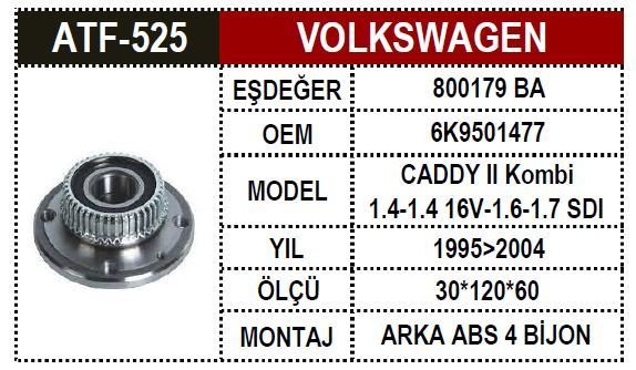 Vw Caddy 97 Porya Arka 6K9501477 6K9501477