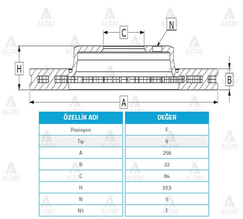 Fren Diski L-300 86-10 / Ön Havalı 258-5 Mb407030