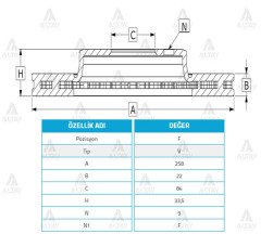 Fren Diski L-300 86-10 / Ön Havalı 258-5 Mb407030