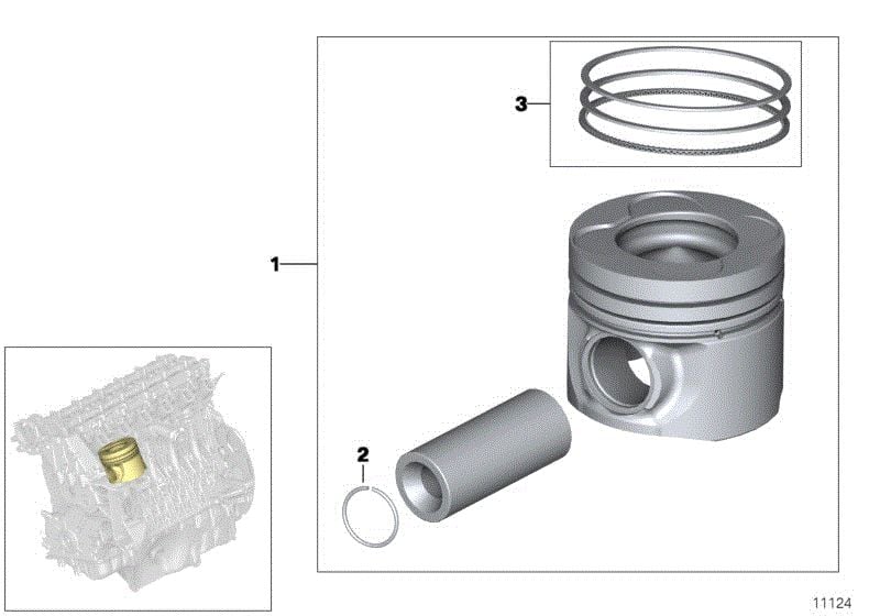 PİSTON BMW SEGMANLI 0.50 E87 E90 E92 E93 E60 E61 E83 1 SERİSİ 3 SERİSİ 5 SERİSİ X3 11257803035