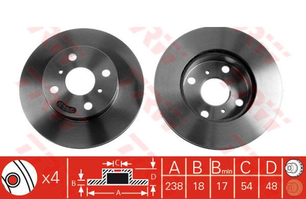 Fren Dıskı On Corolla 1.3 88-01 238Mm Havalı 43512-12300