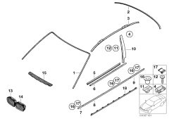 KAPI CAM KENAR FİTİLİ E46/R COMPACT İÇ BMW 51338250398