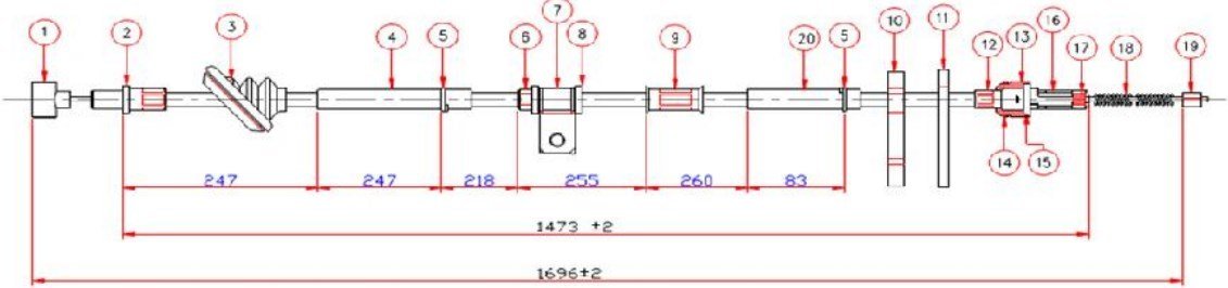Arka El Fren Telı Sag- Vıtara 90-98 5D Rcb110