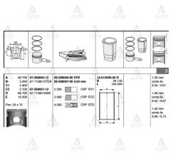 Piston Segmanlı H-100  94-96 / L-300 87-97 0.50 8771589050A
