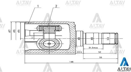 AKS KAFASI İÇ ACCENT 03-06 / DİZEL SOL 25X23X35