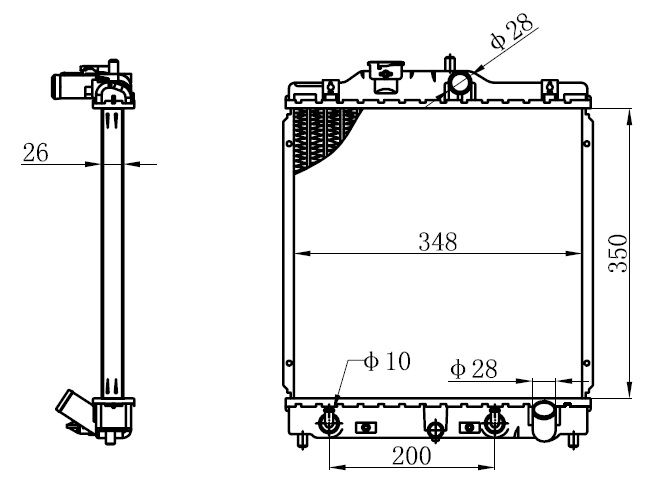 SU RADYATORU CIVIC 92-00     OTOMATIK  -  350x349x26 19010-P03-901