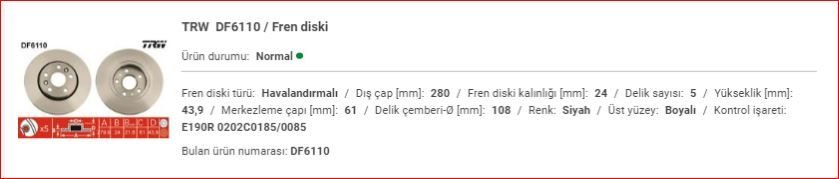 M.BENZ W415 CİTAN-RENAULT KANGO ÖN DİSK TAKIM A4154200001