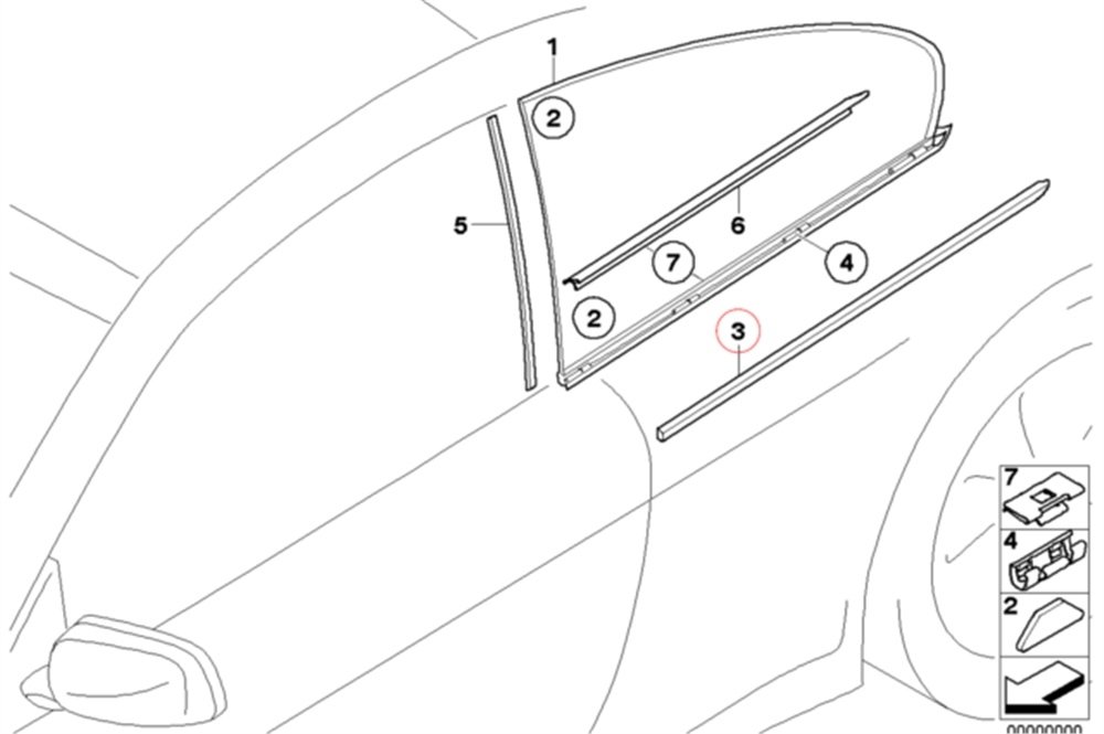 KELEBEK CAM ÇITASI CROM E63 R CROM BMW 51377008576
