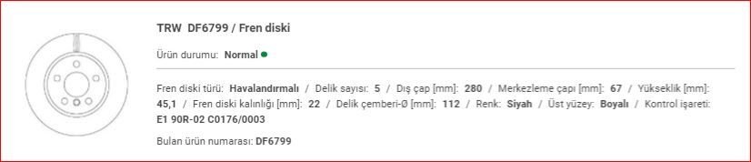 MINI COOPER F56 ÖN DİSK TAKIM 34116866295