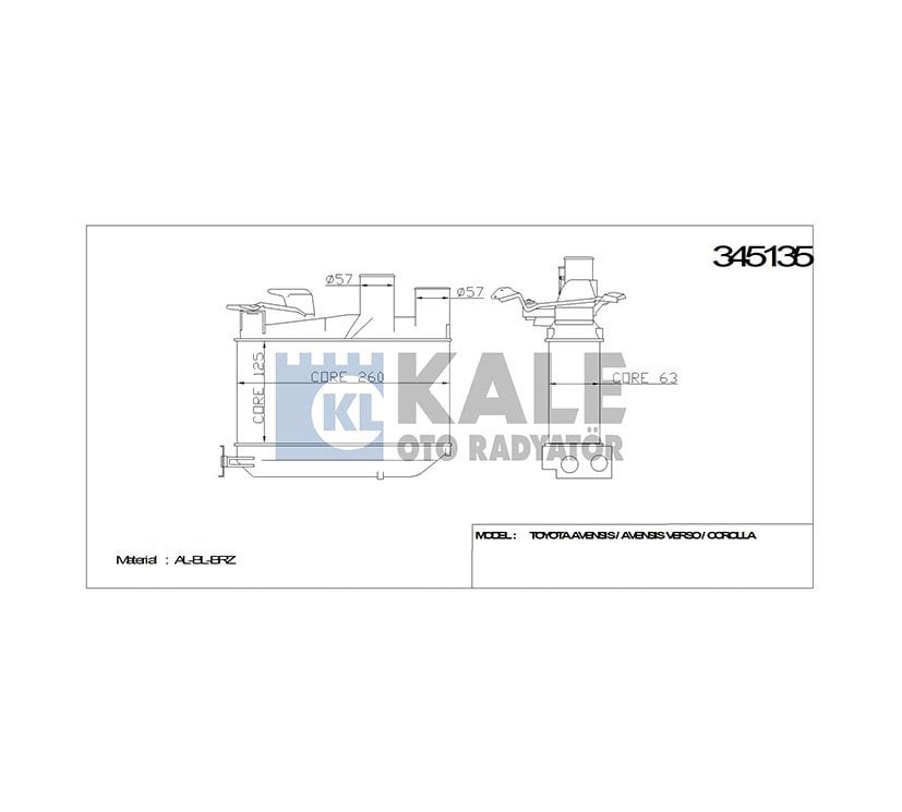 Intercooler (Ara Soğutucu) Corolla 02-06 / Avensıs  99-08 D4D 1794027030